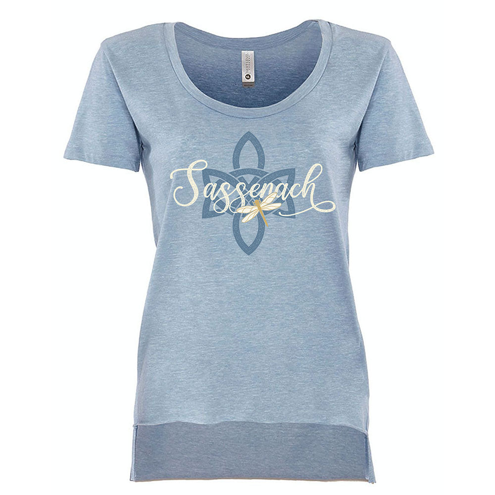 Sassenach Dragonfly Light Blue Scoop Neck Tee