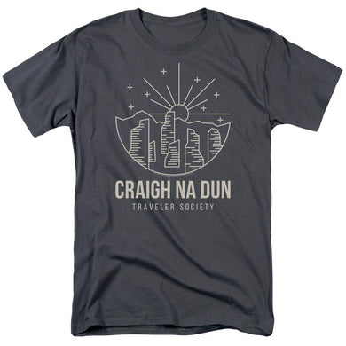 Outlander Craigh Na Dun Travelers Society Adult Charcoal T-Shirt